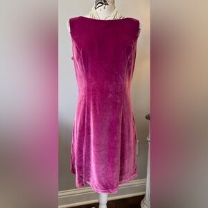 Anthropologie Pink Velvet Dress